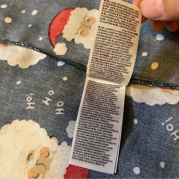 NWT Old Navy Brown Face Santa Claus Christmas Unisex Button Pajamas Shirt  XXL - Picture 14 of 16